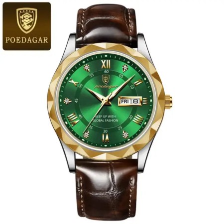 POEDAGAR Watches 810 Fashion Luxury Diamond Quartz leather Waterproof Watch for Men Fashion Luxury Diamond Quartz leather Waterproof Watch for Men
