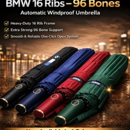 BMW Umbrella 16 Ribs Auto Open And Auto Close BMW 16 Ribs 96 Bones Auto Lock Umbrella Big Size